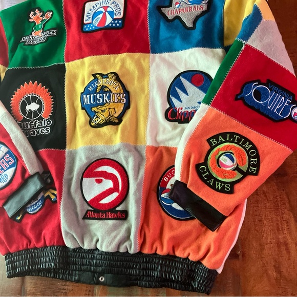 Rare Vintage 1999 Jeff Hamilton NBA and ABA Throwback Patch Varsity Jacket 6X - Picture 8 of 16
